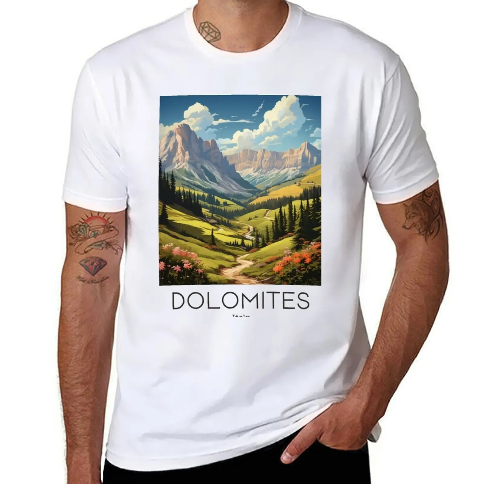 

A Vintage Travel Illustration of Dolomites - Italy T-Shirt man tshirt funny t shirts dark humor T-Shirt