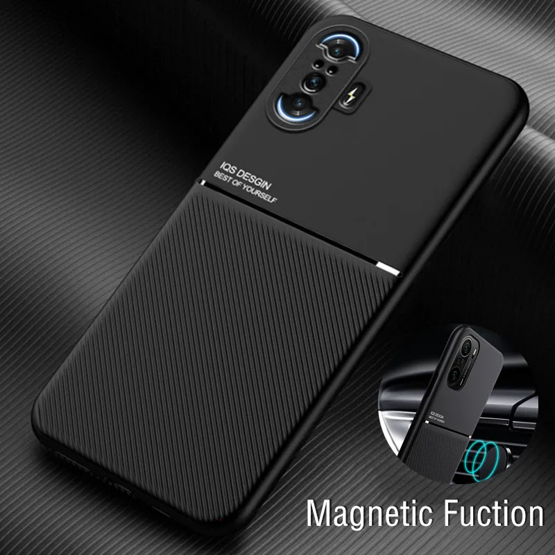 Luxury Leather Phone Case For Xiaomi Mi Poco F3 F3 GT Magnetic Plate Car Holder Back Cover For Mi Pocophone X3 NFC M3 M2 F2 Pro