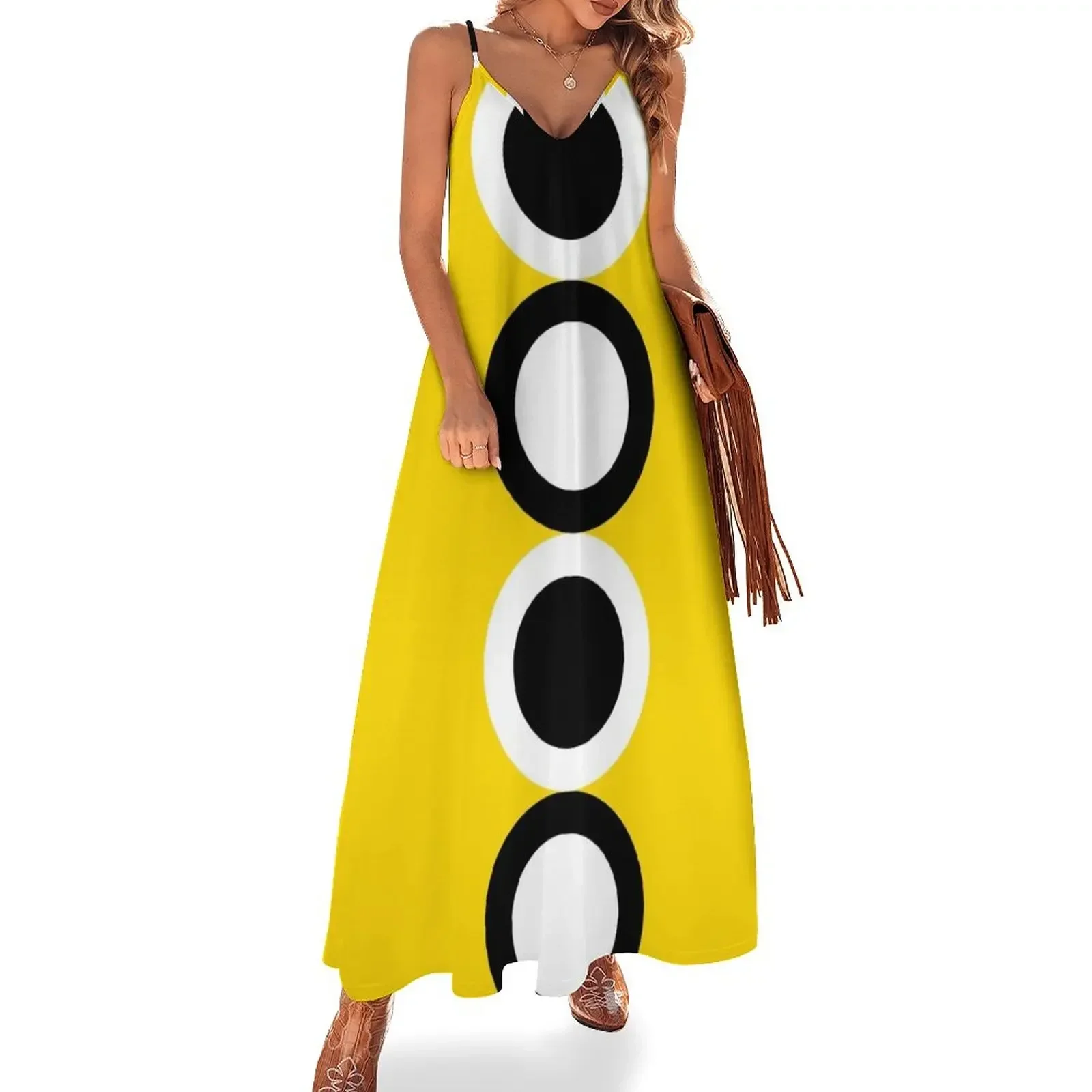 

60s Yellow Retro Mod | Circle Sleeveless Dress dresses summer Cocktail of dresses summer women's dress 2024 Dress