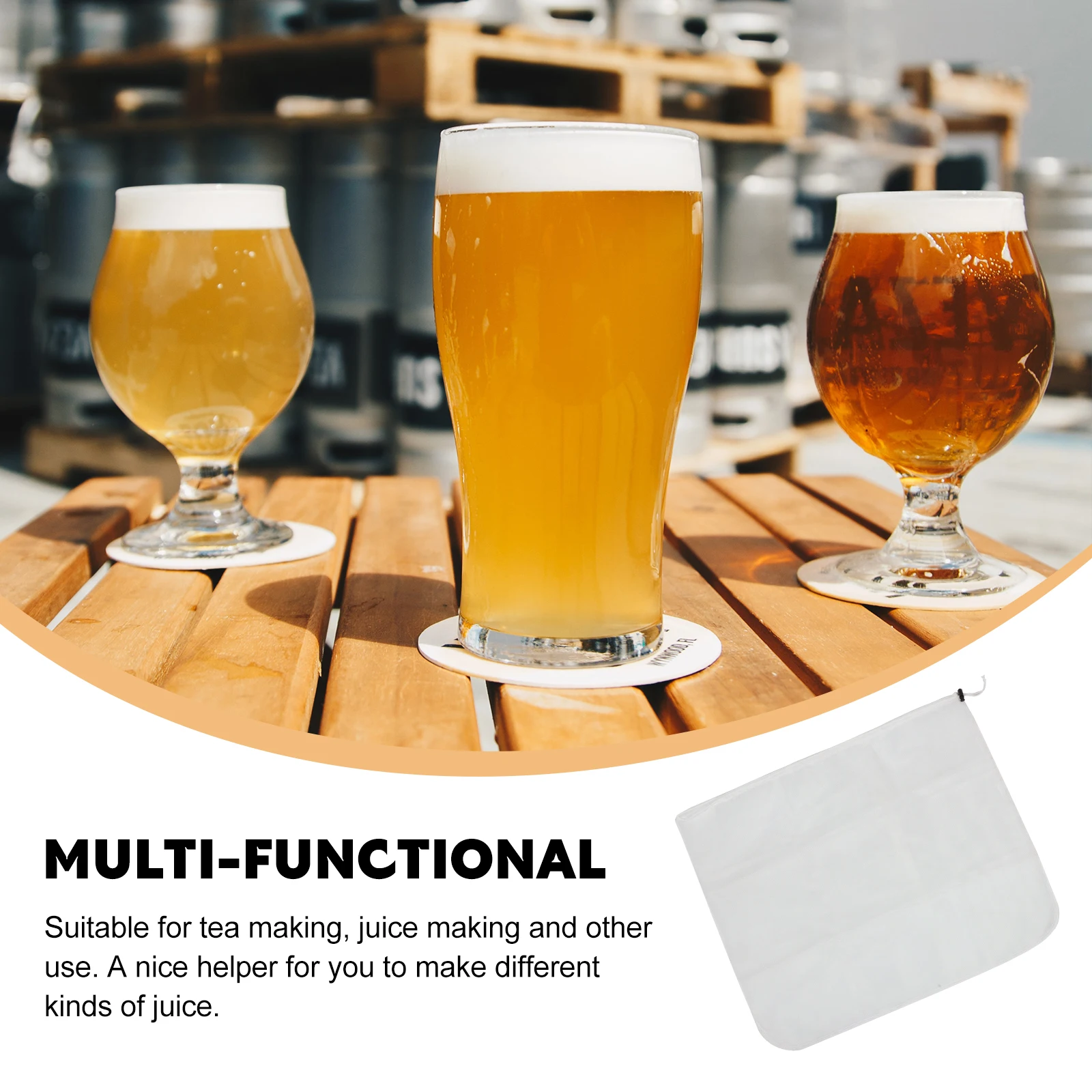 

Premium Polyester Filter Bag For Nut Milk Juice Tea Drawstring Reusable Coffee Filter Pouch Strong High Temp Resistant