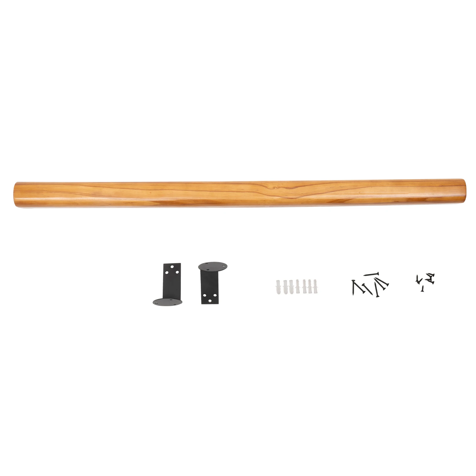 Wood Handrails for Indoor Stairs, Safety Non-Slip Stair Railing, Professional Pine Handrails Support Rod Complete Kit