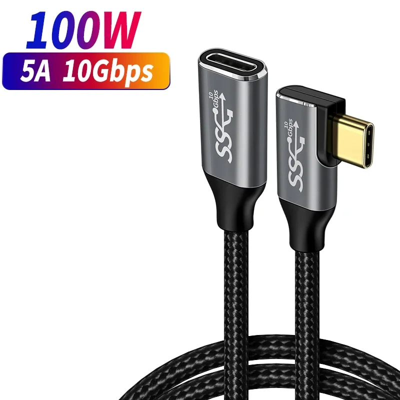 

USB C 3.1 Extension Cable Type C PD100W Fast Charging Male to Female Extender Cord For Samsung MacBook Pro 4k 60Hz Video Cable