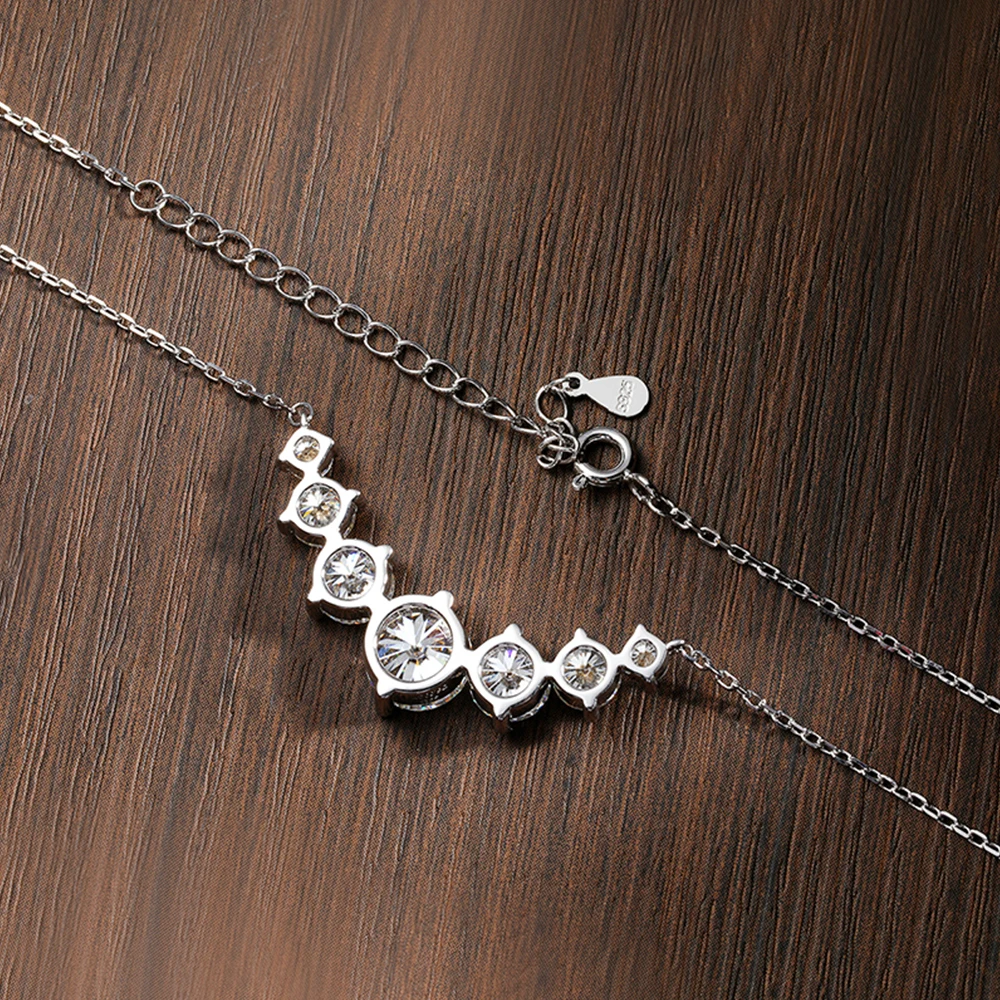 K.NOBSPIN Moissanite Necklace for Woman Wedding Fine Jewely with Certificates 925 Sterling Sliver Plated 18k White Gold Necklace image 6