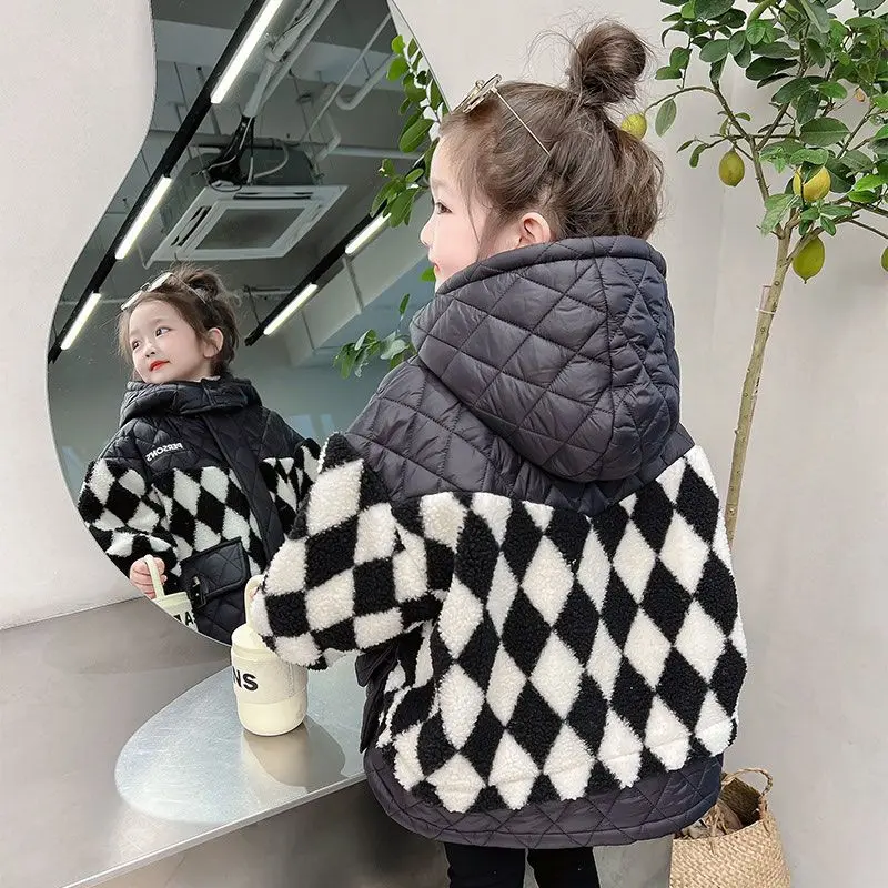 Thickened Girls Cotton Coat 2024 New Fashionable Baby Cotton Coat Winter Girls Winter Cotton Coat Children Winter Clothes