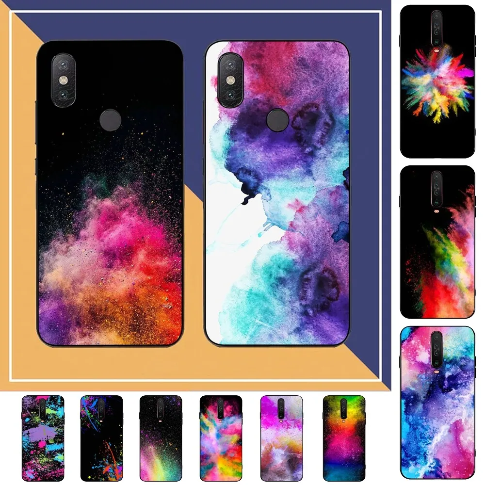 Watercolor Ink Splash Arts Phone Case For Redmi Note 4 X 5 A 6 7 8 T 9 9S 10 11 11S 11Epro Poco M3 pro