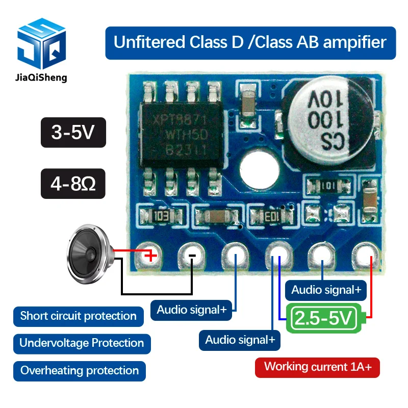 5128 Amplifier Board 5W Class D Digital Amplifier Board Mono Audio Module Low Distortion