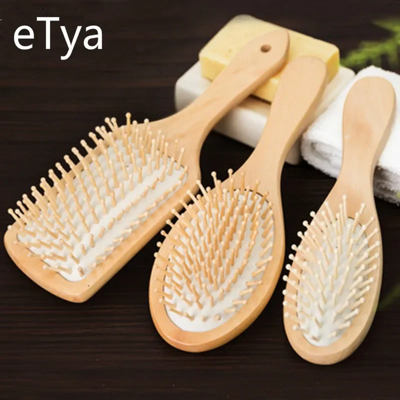 1PC Holz Kamm Professionelle Gesunde Paddle Kissen Haarausfall Massage Pinsel Haarbürste Kamm Kopfhaut Haarpflege Gesunde bambus kamm