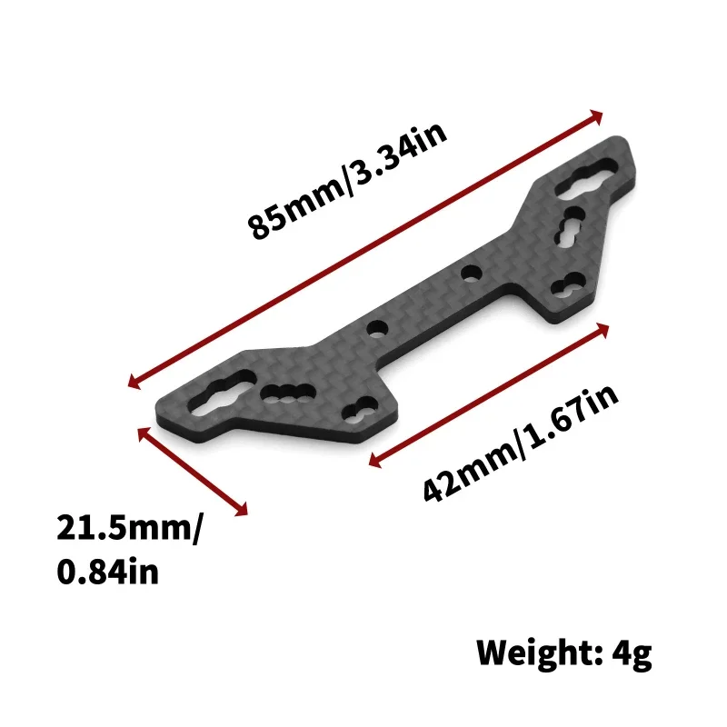 

5pcs Carbon Fiber Shock Tower Battery Plate Second Floor Board Bumper Plate for Tamiya TT02 TT-02 1/10 RC Car Upgrade Parts