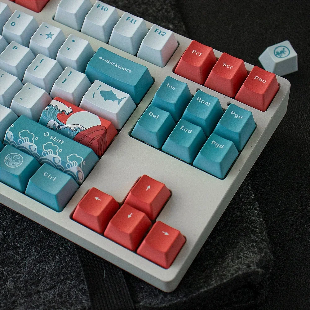 

108 Keys, Coral Sea Keycaps OEM Profile GMK PBT Keycaps for Mechanical Keyboards Sublimation Keycaps