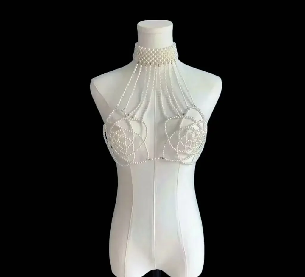 أحدث إكسسوارات سلسلة الجسم الساخنة ذات التصميم الصيني، إكسسوارات فاخرة لسلسلة الصدر من اللؤلؤ متعدد الطبقات