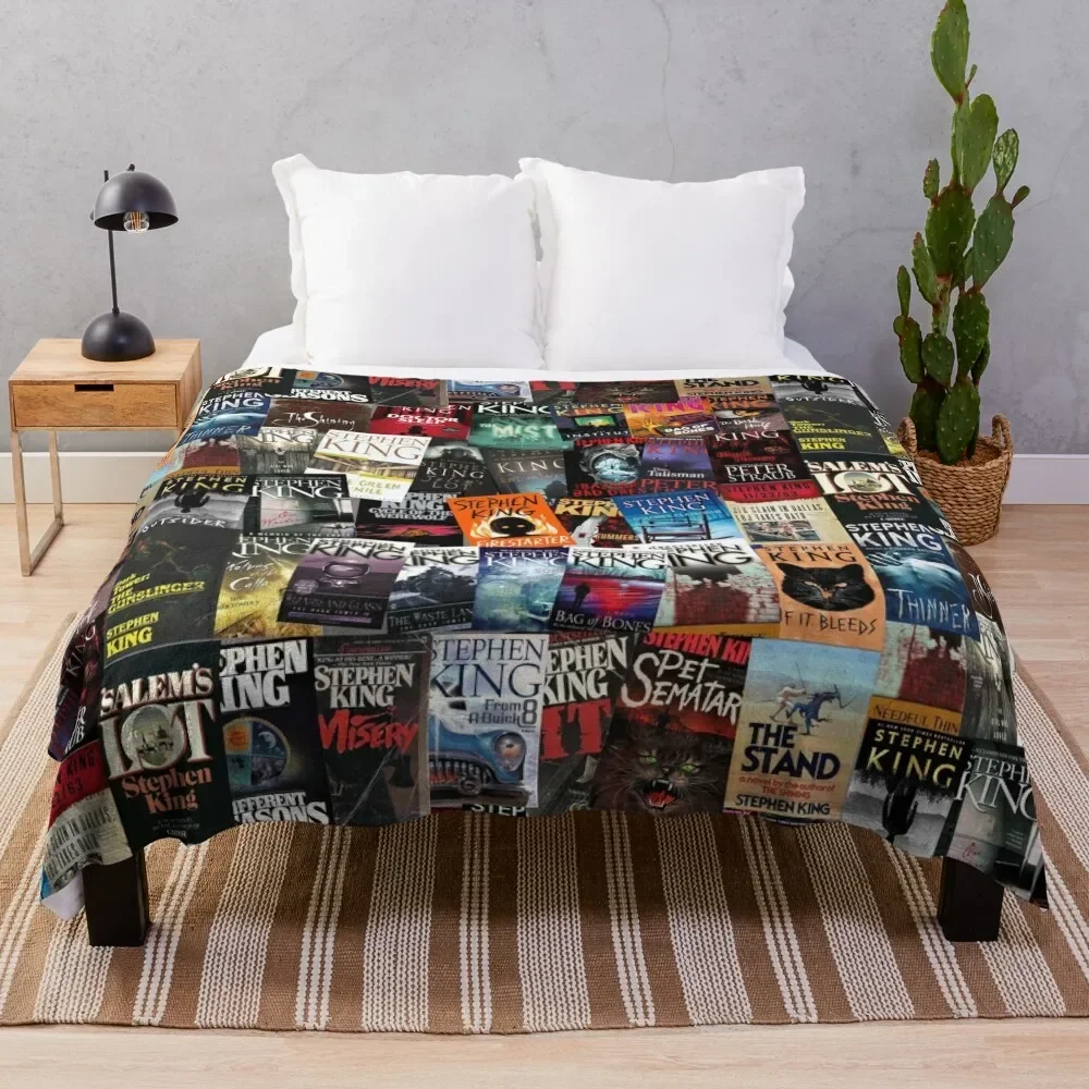 

Stephen King Book Covers, Horror Bookworm Throw Blanket valentine gift ideas manga Baby For Baby Blankets