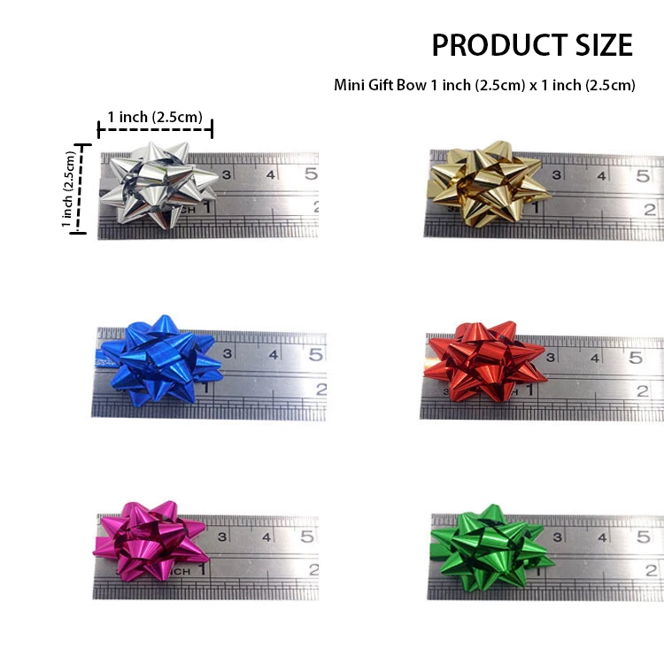 Low Price Christmas Mini Gift Bows Assortment 120PCS Mixed Colors for DIY Gift Wrapping Decorate Holiday Party Birthday Wedding