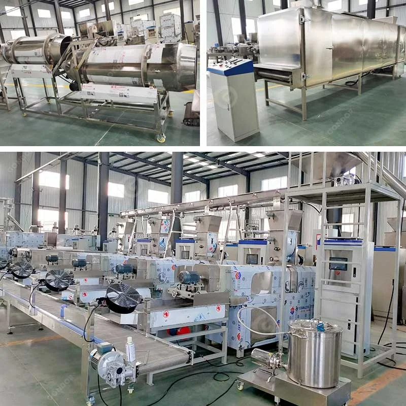 وجبة خفيفة من رقائق الذرة منتفخة الأرز تصنع عصا صغيرة الحجم لإنتاج آلة بثق خط النبات