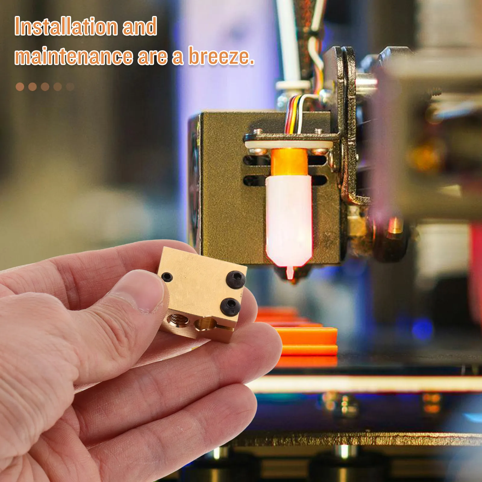 

Heater Block Extruder Heat Block Copper Zinc Alloy for 3D Printer High Precision Replacement 3D Printer