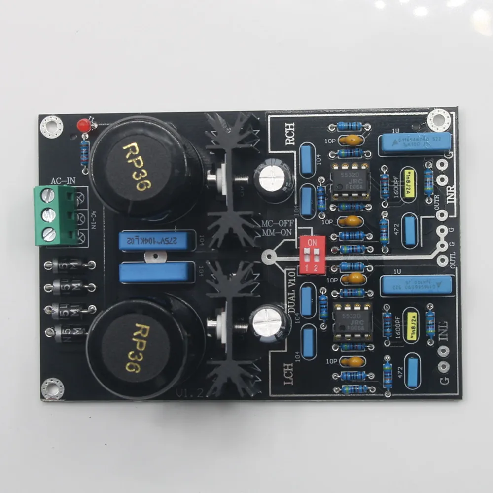 Assembled Dual MM Phono Aplifier Board  Stereo Audio Board High Gain Low Noise image 4