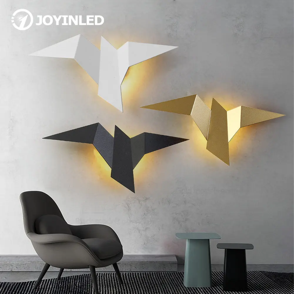 

LED Simple Flying Bird Wall Lamp Creative Background Atmosphere Light for Living Room Bedroom Bedside Interior Decoration