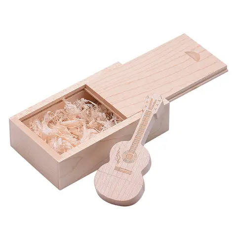 Drewniana gitara Pendrive USB Darmowe logo Muzyka Prezenty Pendrive Bamboo 8G 16GB 32GB Cle USB 64GB 128GB Pendrive USB Pendrive