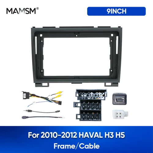 MAMSM-Marco de Radio de coche, reproductor de vídeo con pantalla estéreo Android, arnés de Cables de navegación, 9 "", para Great Wall-Motor HAVAL H3 H5 2010-2012