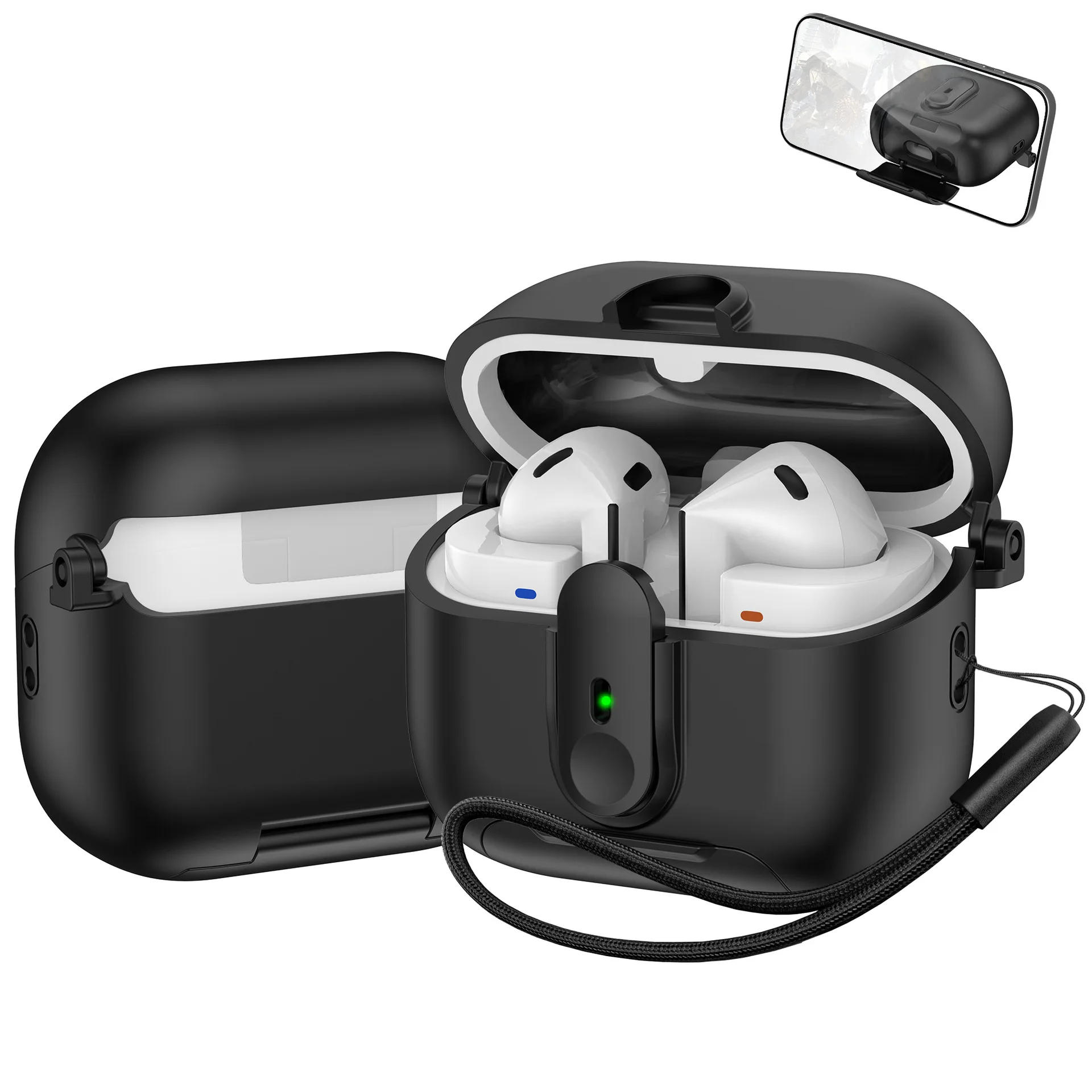 

New integrated stand headphone protective case suitable for Galaxy Buds3 Pro headphone protective case, anti drop