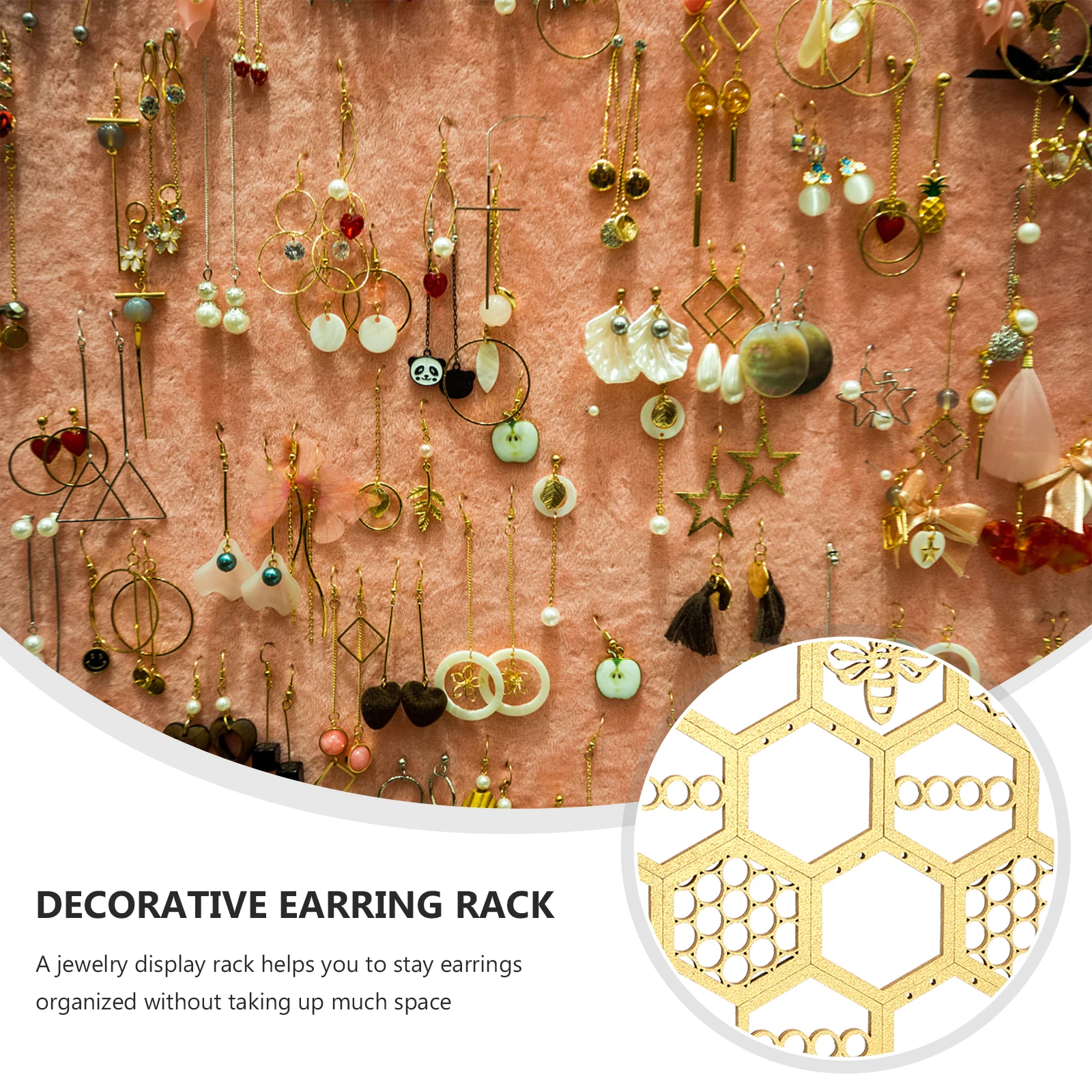 Espositore per orecchini in legno Organizzatore di gioielli Scaffale portaoggetti Porta accessori da appendere per la casa e le boutique
