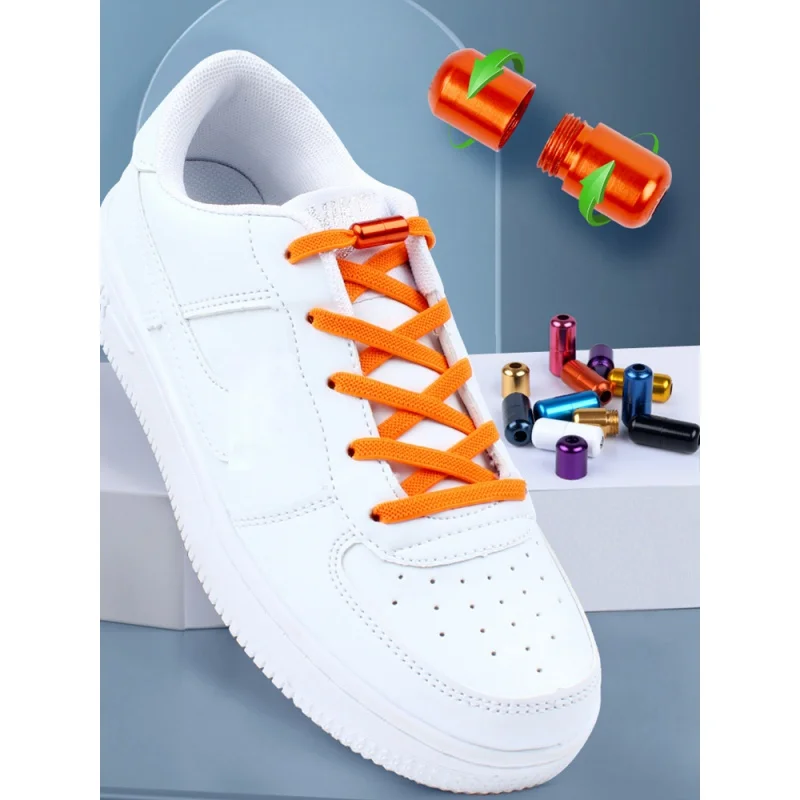 

2022 New Elastic No Tie Shoe laces Flat Shoelaces For Kids and Adult Sneakers Shoelace Quick Lazy Metal Lock Laces Shoe Strings