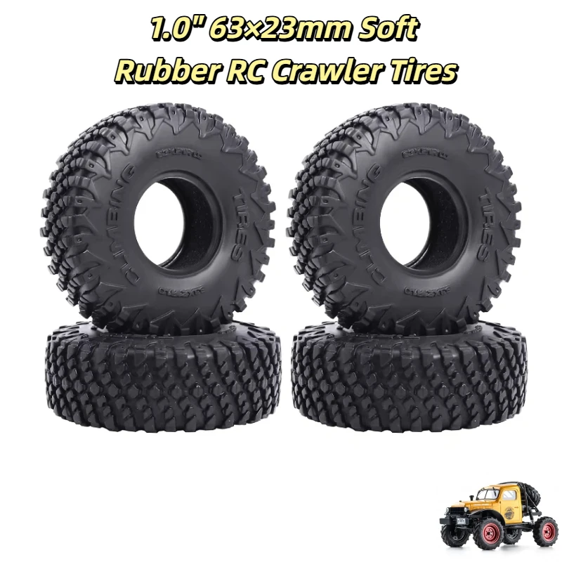 

Мягкие резиновые шины для радиоуправляемых краулеров 1,0 дюйма (63 x 23 мм) для моделей 1/18 TR4M, 1/24 Axial SCX24, FCX24 — запчасти для внедорожного краулинга и тюнинга