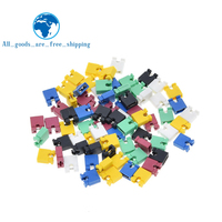 TZT 100/300PCS Pitch jumper shorted cap & Headers & Wire Housings 2.54MM SHUNT Black yellow white green red blue