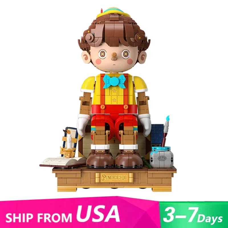 

Сказочная кукла с длинным носом, кукольный набор строительных блоков, мультяшные фигурки, персонажи Bricksheadz, собранные игрушки, коллекция украшений