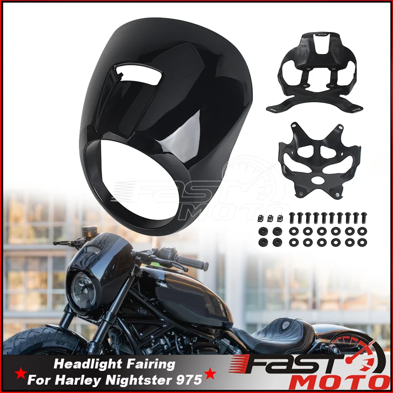 

Head Lamp Masks For Harley Nightster 975 RH975 RH 975 2022-2024 RH975S Headlight Fairing Cover Headlamp Cowl W/ Mounting Bracket