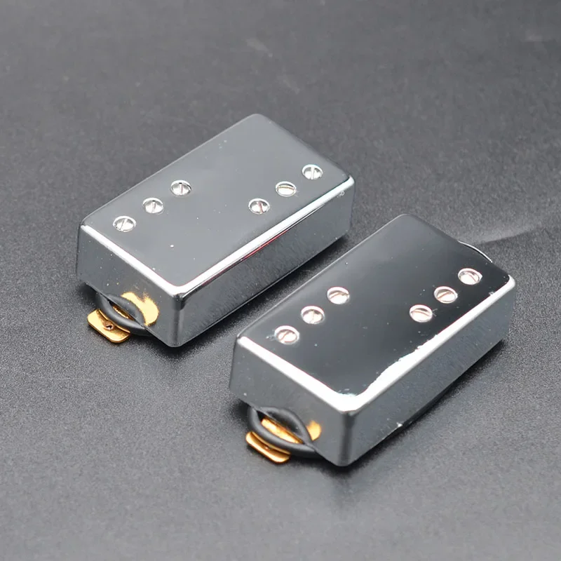 

Two Line 3+3 Brass Cover Humbucker Guitar Pickup 4 Coil Cable 7.5k/15k Coil Splitting Pickup for LP Guitar Chrome