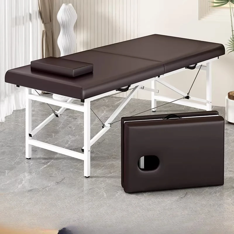 

Orthopedic Move Massage Tables Folding Ear Cleaning Soft Cushion Iron Massage Tables Sleep PU Leather Furniture Massagetafel MH
