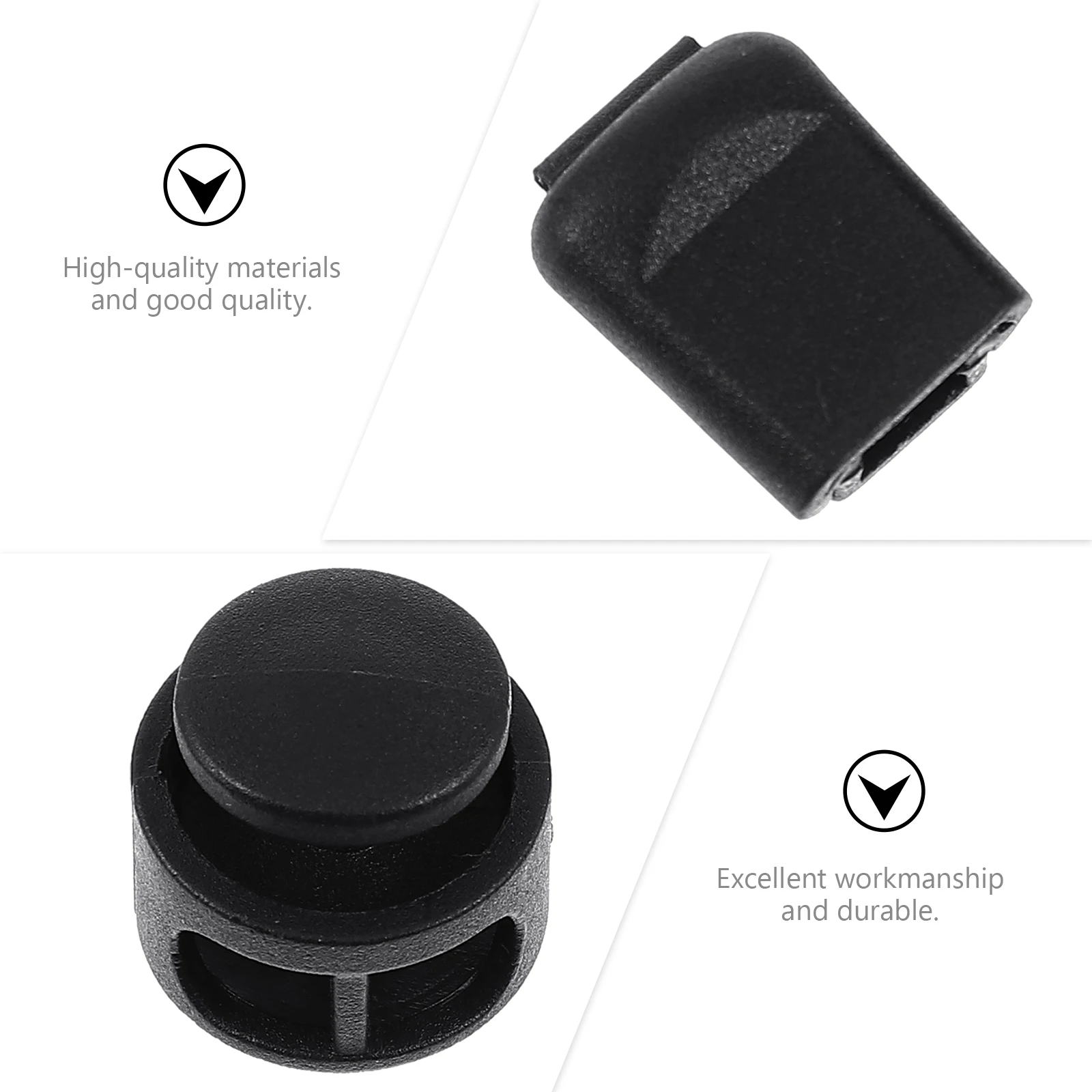 

Rope Buckle Set Shoelace Locks Spring Buckles ABS Plastic Clips End Clasps Mini Size Light Weight Storage DIY Cord