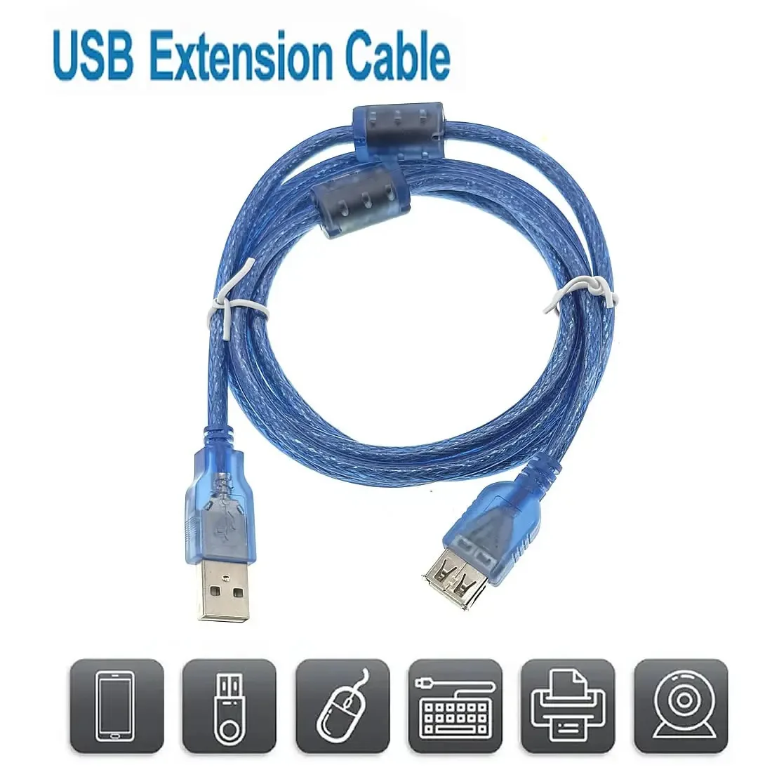 Przedłużacz USB 2.0 Przedłużacz danych USB żeński do męskiego Przedłużacz szybkiego złącza do laptopa PC Kabel do kamery TV