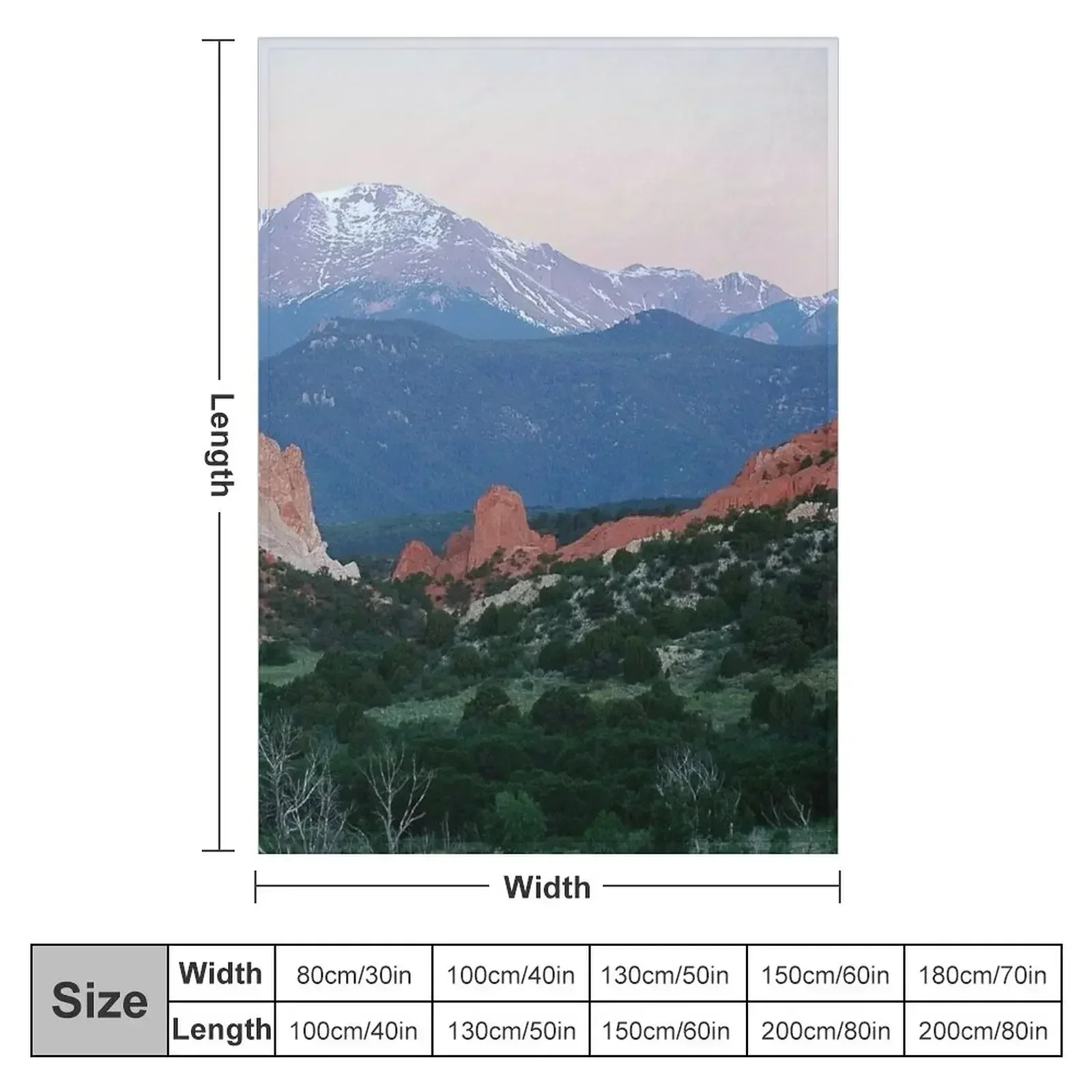 Sunrise at Garden of the Gods and Pikes Peak Throw Blanket warm winter christmas gifts Blankets