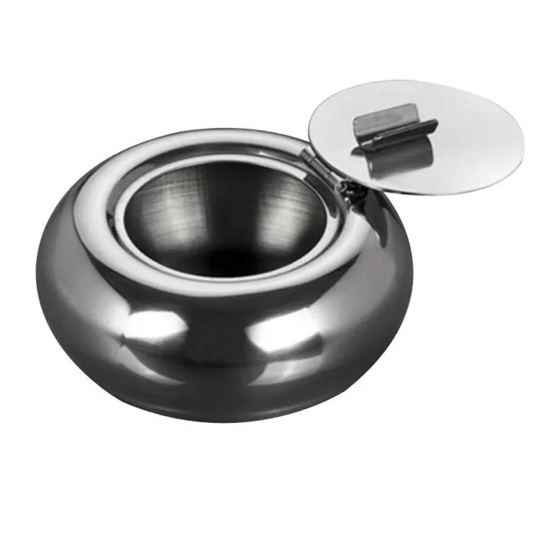 Stainless Steel Drum Ashtray with Head, Creative Ashtray, Fashionable Bar Products, Sealable Personality