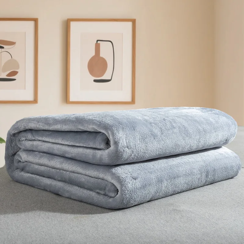 

Cozy Flannel Blanket Coral Fleece Throw for Sofa Bed Winter Warm Office Nap Blanket