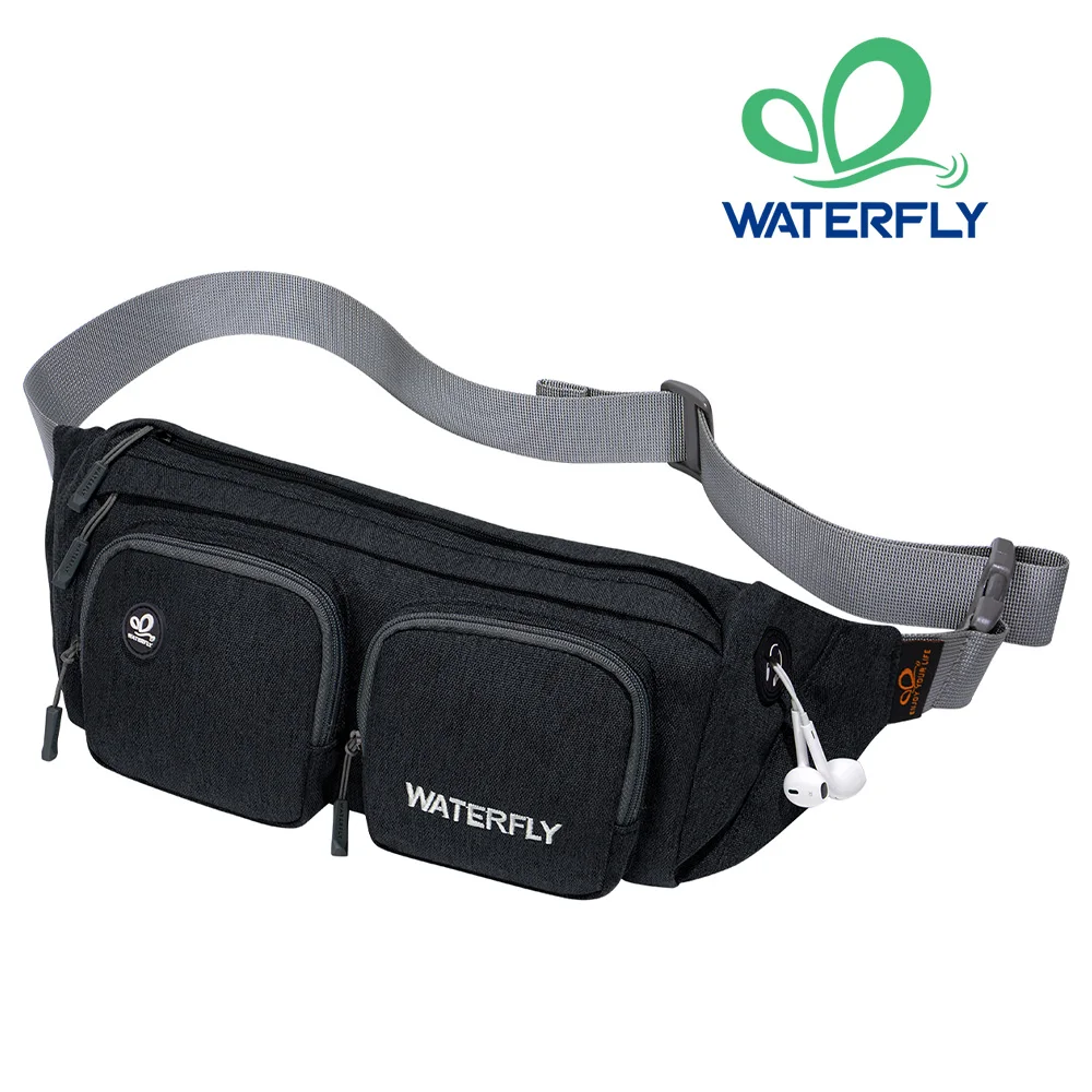 

WATERFLY Fanny Pack Waist Bag Travel Hip Pouch Bum Bag Plus Size Crossbody Fannie Pack Adjustable Belt For Man Woman Hiking