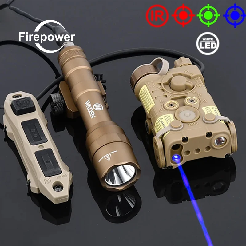 WADSN NGAL Red Green Blue IR Laser Sight Tactical M600U M300A Flashlight White Light Dual Function Pressure Switch Fit 20mm Rail