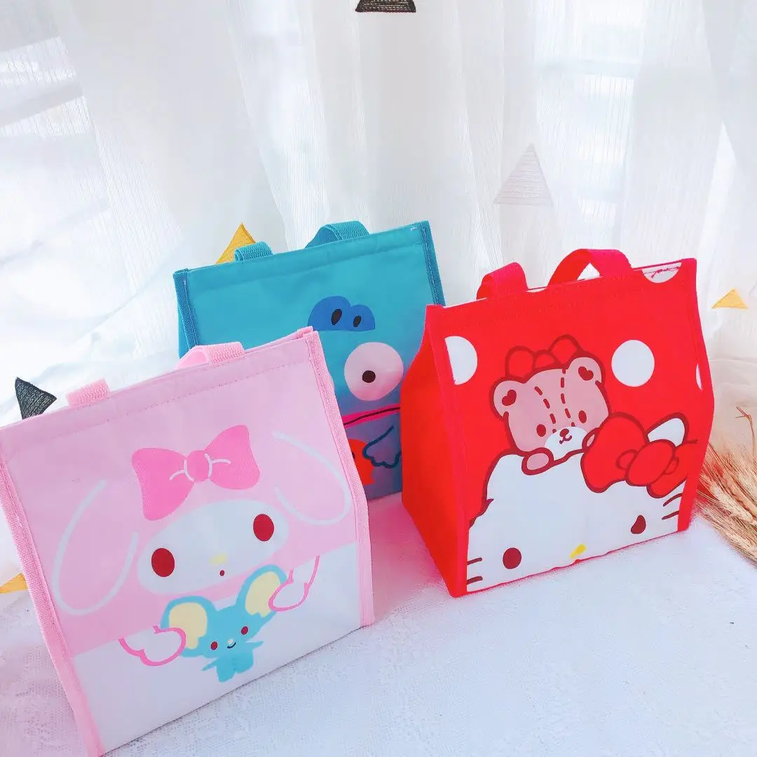 New Hello Kitty Lunch Bag Waterproof Cartoon Sanrio Kuromi Insulated Bag Students Lunch Bag Outdoor Picnic Ice Pack