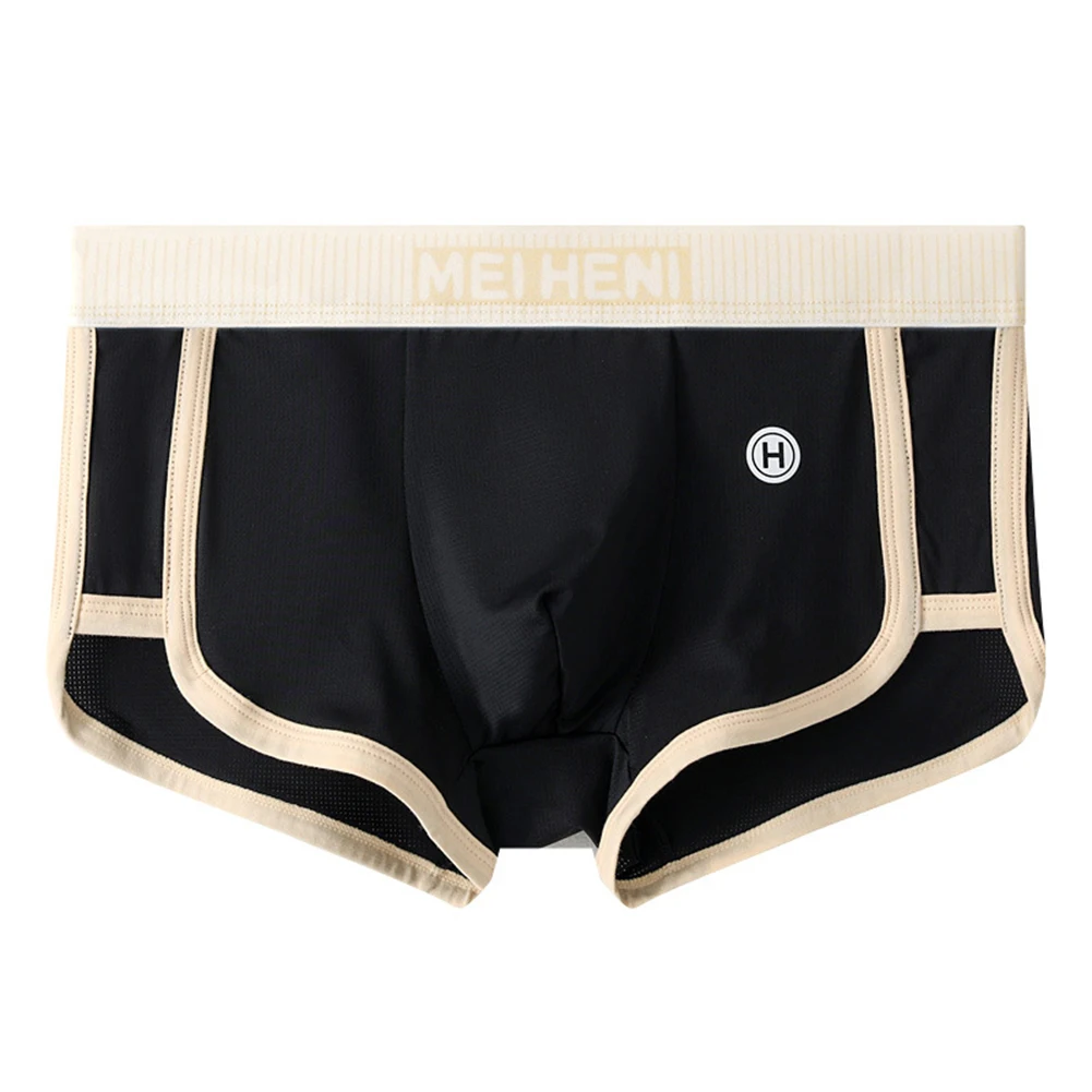 

Lightweight Men's Mesh Boxer Shorts Trunks Underpants with Breathable Ice Silk Fabric Featuring U Convex Pouch for Comfort