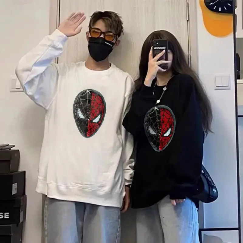 Marvel primavera e autunno girocollo a maniche lunghe Spiderman modello cambiante felpa per bambini genitore-figlio coppia top regalo