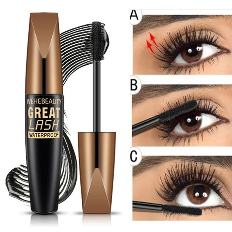 3D Fiber Mascara Waterproof Quick Dry Mascara Natural Volume Long Eyelash Extension Black Thick Lengthening Eye Lashes Cosmetic