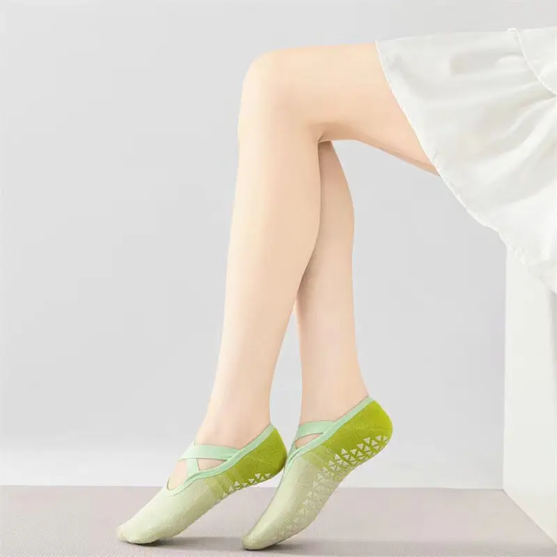 3 Pairs Gradient Non-slip Yoga Socks for Women No-show Pilates Socks Floor Socks Sport Training Fitness Barre Dance Grip Socks