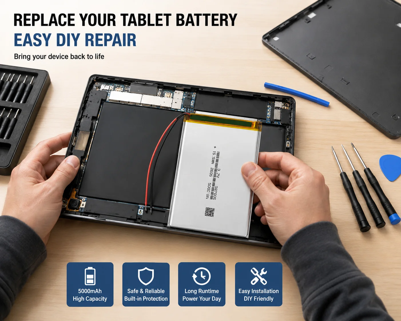 307095 5000mah 3.7V Polymer Lithium Batteries for 8 inch 9 inch MID Tablet Battery