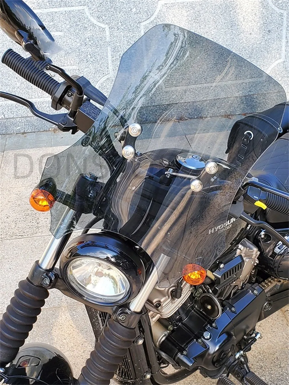 45 سنتيمتر دراجة نارية الزجاج الأمامي عداد المسافات فيسر قناع الجبهة حاجز الرياح منحرف ل HYOSUNG Aquila GV 300 S GV300S #2