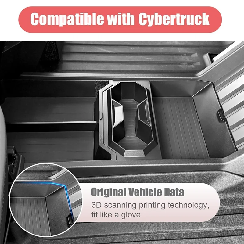 

Universall Center Console Organizer Tray For Tesla Cybertruck 2024 2025 Interior Accessories