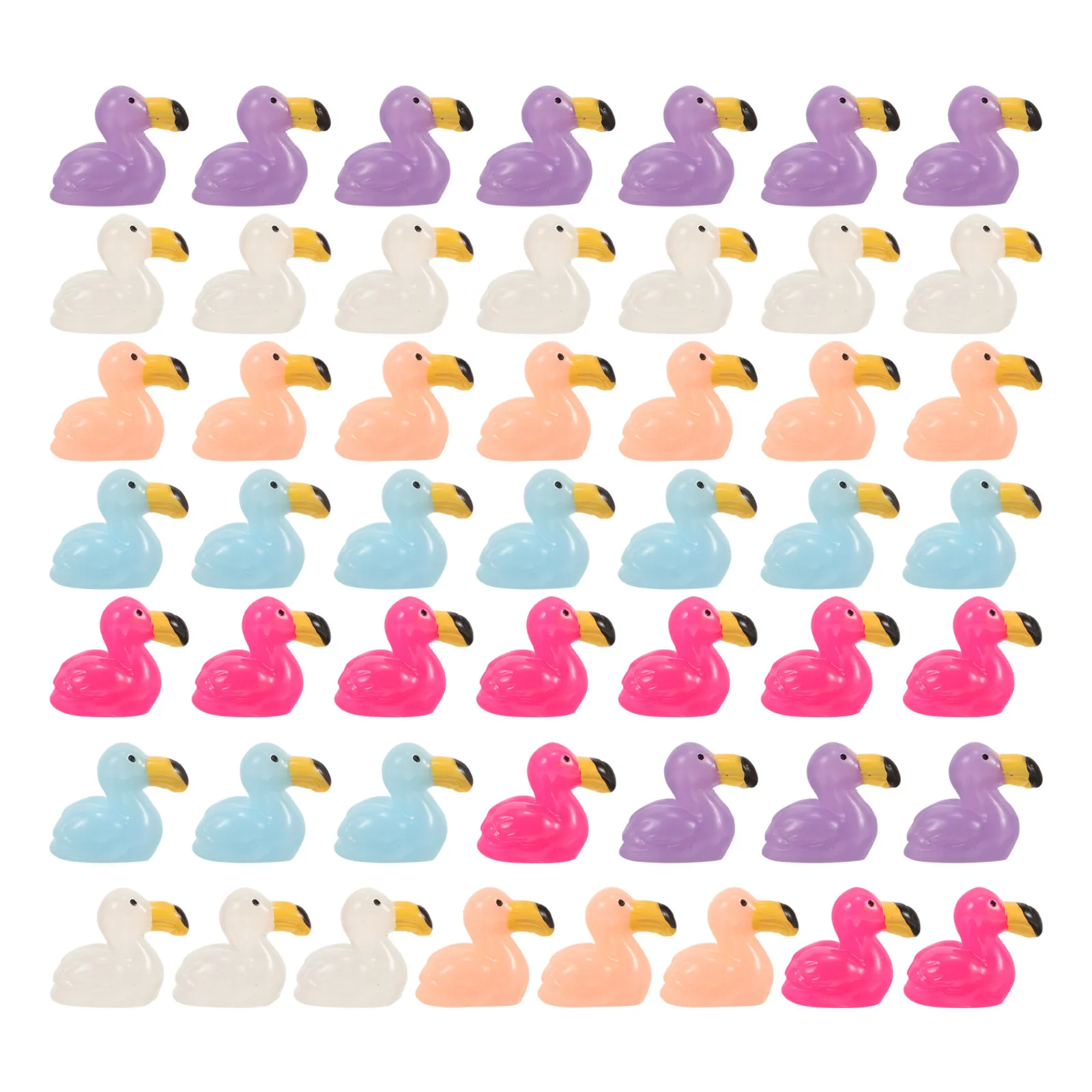 

50Pcs Mini Flamingos Figurines Detailed Resin Mini Flamingo Decoration Small Flamingo Figure for Micro Landscape Desktop