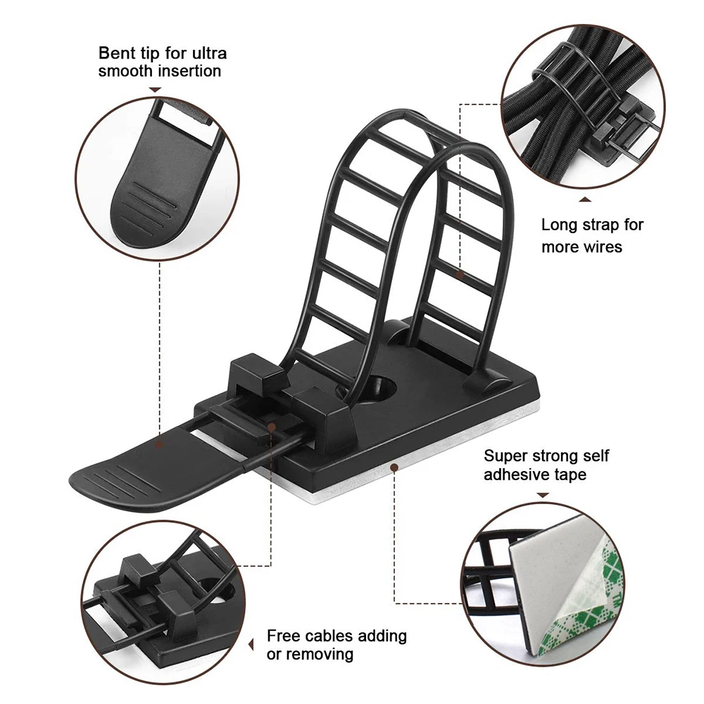 162 Pcs of Set Cable Organizer Cable Winder Flexible Cable Management Clips For Mouse Earphone TV Office Home Electronics