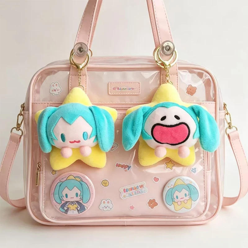 Cute Hatsune Miku Plush Keychain Plush Toy Doll Cartoon Character Plushie Bag Charm Keyring Stuffed Animal Soft Toy Anime