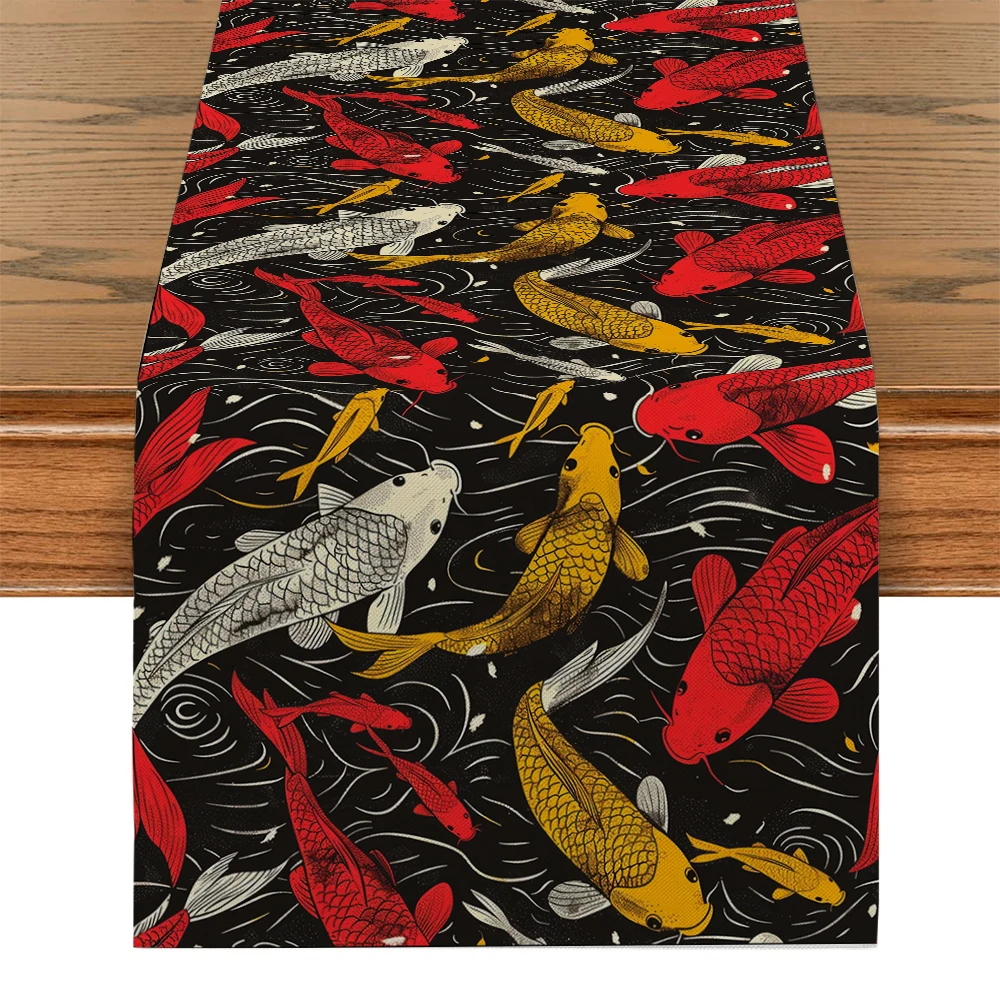 

Koi Streak Table Runners Dresser Table Decor Farmhouse Dining Table Runner Holiday Party Decoration